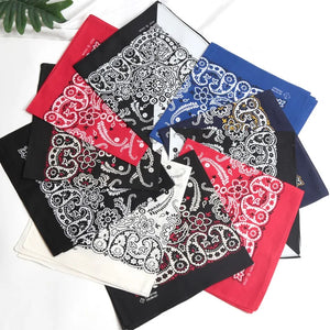 Bandana carré en coton motif cachemire - vue 1