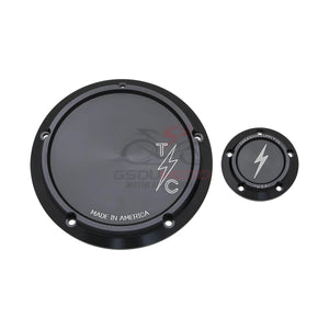 Derby cover noir gravé pour Harley Touring Softail Dyna - vue 7