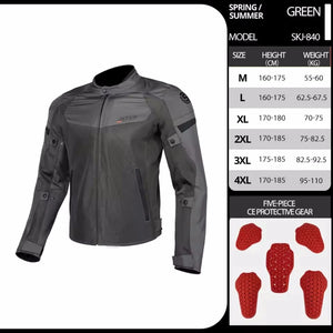 Blouson moto homme mesh respirant avec protections - vue - vue 8