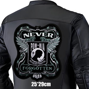 Écusson brodé motif tête de mort motard sur fond noir - vue de face - vue 31