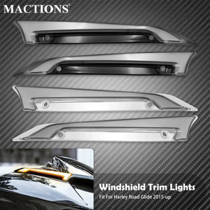 Feux LED Décoratifs de Pare-Brise avec Clignotant - Harley-Davidson Road Glide 2015-2023 – photo 1/8