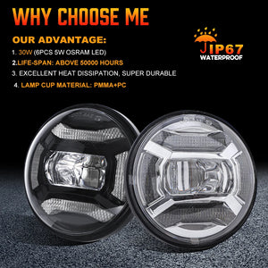 Feux additionnels LED pour Harley Road King Electra Glide - vue 3
