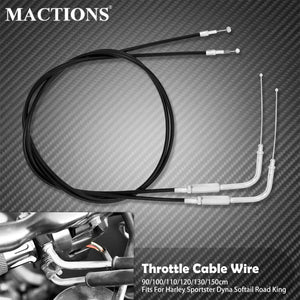 Câble d'Accélérateur/d'Embrayage en Acier (Plusieurs Longueurs) - Harley-Davidson Sportster, Touring, Dyna & Softail – photo 1/12