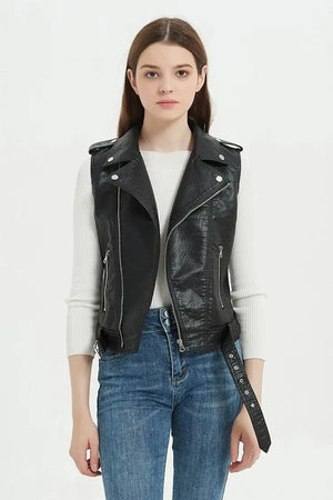Gilet simili cuir femme grande taille - vue produit - vue 4