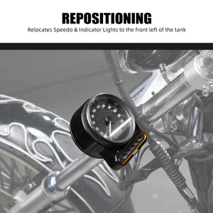 Support de Relocalisation de Compteur (Speedometer Relocation) Aluminium - Harley-Davidson Sportster 883/1200 – photo 3/9