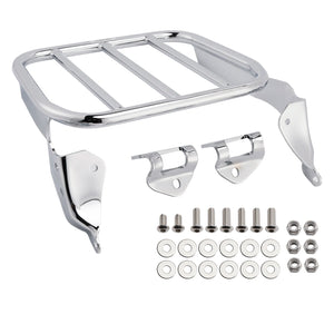 Porte-bagages chromé pour dossier sissy bar Harley Softail - vue 1