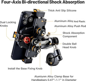 Support Téléphone Moto Universel en Alliage Anti-Vibrations 360° - vue 5