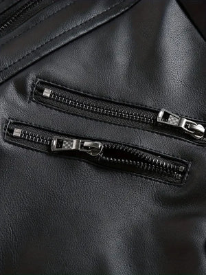 Blouson cuir homme style motard - vue - vue 4