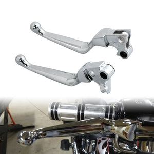 Leviers de frein et d'embrayage chromés pour Harley Sportster, Dyna, Softail et Touring - vue 1