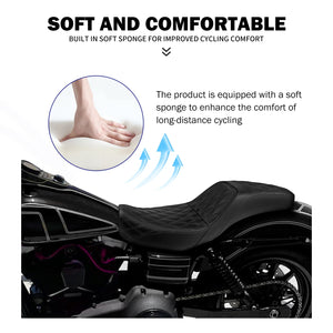Selle biplace noire pour Harley-Davidson Dyna - vue 6
