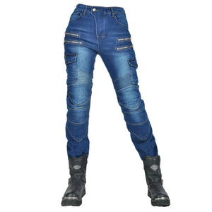 Pantalon moto femme double zip, protections genoux et hanches - vue 13