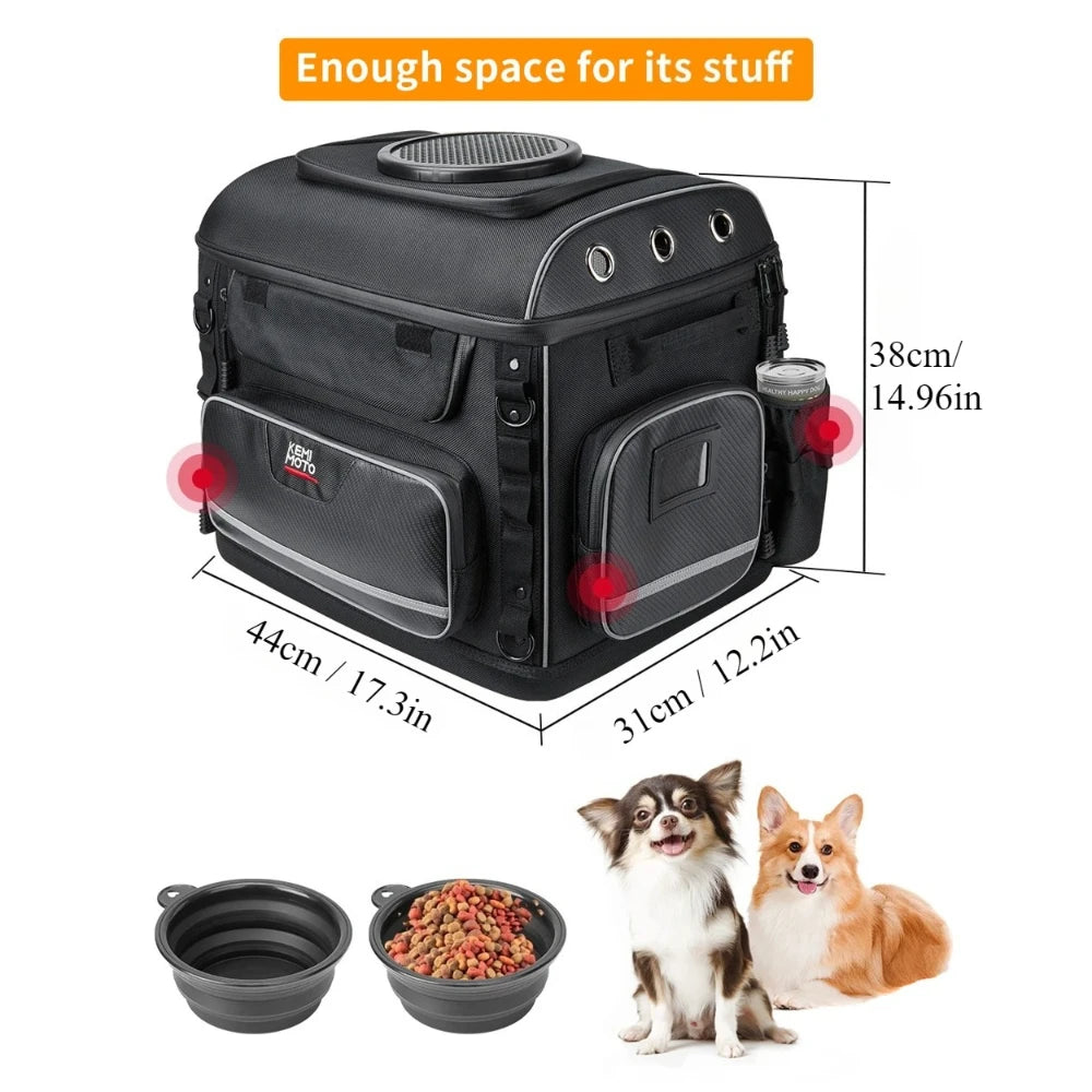 Sac de Transport pour Animal sur Moto - Sacoche Chien/Chat pour Selle Passager ou Porte-Bagages - vue 3