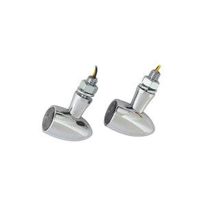 Mini clignotants LED chromés pour Harley Softail - vue 2