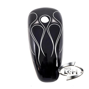 Coque de réservoir d'huile motif flammes pour moto Harley - vue 6