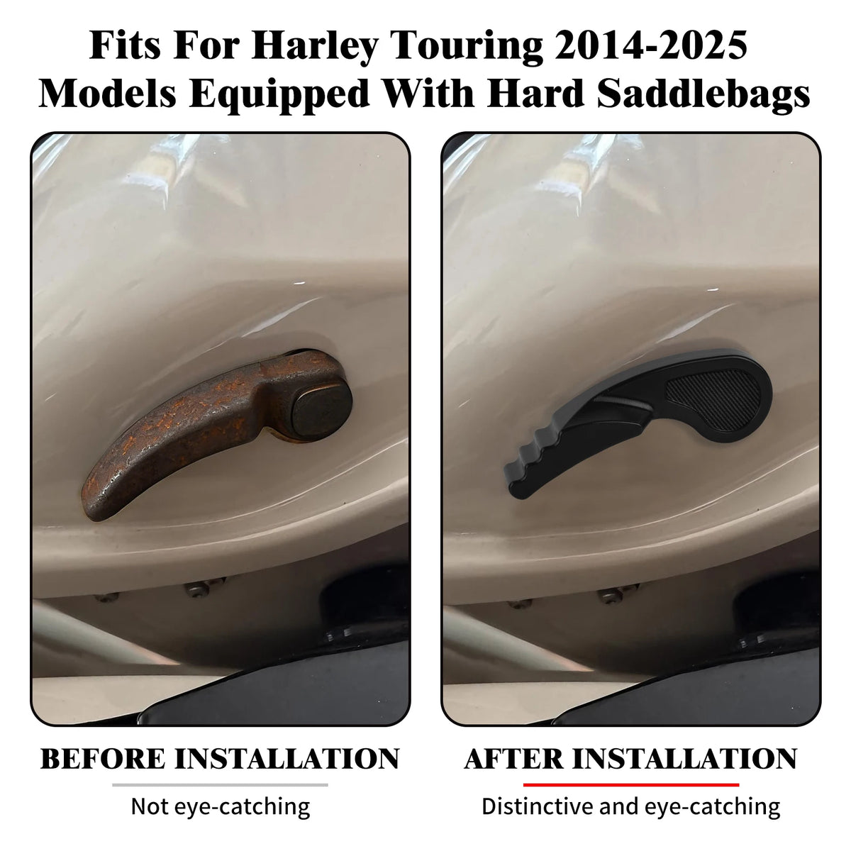 Fermoir de sacoche chromé pour Harley-Davidson Touring - vue 2