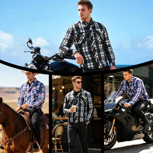 Blouson moto homme WOSAWE à carreaux - vue 6