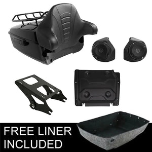 Malle top case noire avec dossier passager montée sur une Harley-Davidson Touring - vue 13