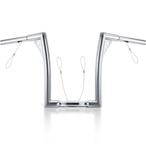 Guidon Ape Hanger 1,25 pouce (10/12/14 pouces de hauteur) - Harley-Davidson Sportster, Softail, Dyna, Road King et Road Glide – photo 1/12