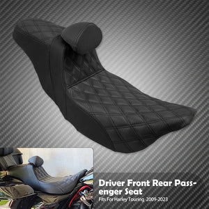 Selle Biplace à Piqûres Losange (Lattice Stitch) - Harley-Davidson Touring 2009-2025 – photo 7/12