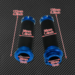 Poignées de guidon 1'' (25mm) bleues en aluminium - Harley Sportster XL, Touring Road King, Dyna, Softail Fat Boy, V-Rod – photo 6/6