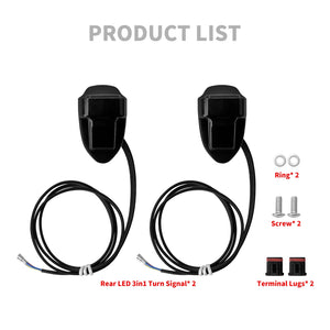Clignotants LED arrière homologués E-Mark (position/stop) pour Harley Dyna 2000-2017 et Softail 2000-2025 - vue 5