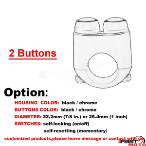 Commodo à boutons poussoirs pour guidon Harley - vue 14