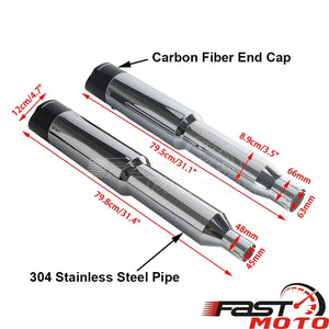 Silencieux d'échappement bagger 4,5" carbone slash cut pour Harley Touring M8 2017-2026 - vue 2