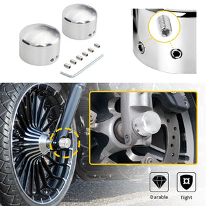 Caches d'écrou d'axe avant pour Harley Sportster Dyna Softail - vue 4