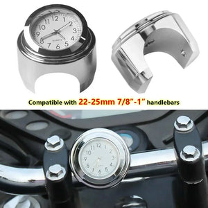 Horloge et thermomètre noirs fixés sur le guidon d'une moto - vue 6