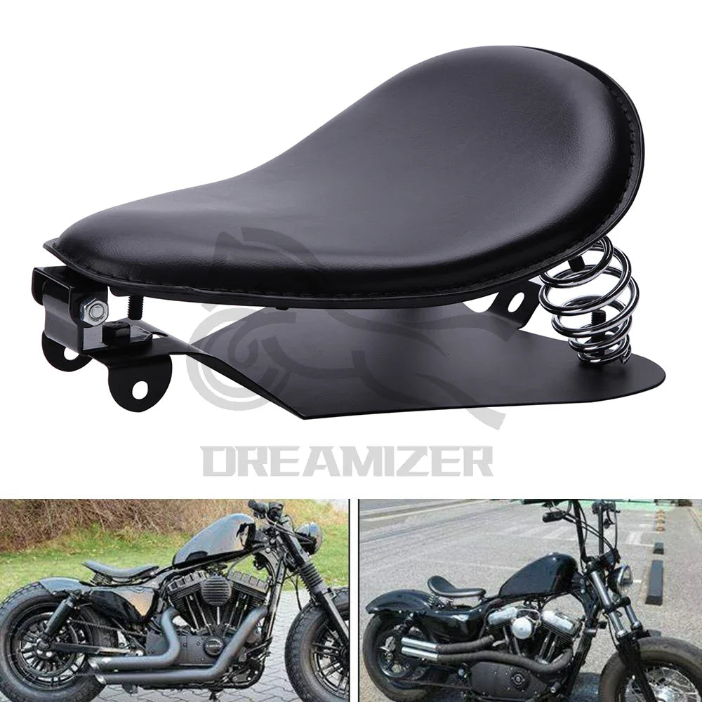 Selle solo universelle à ressorts pour moto custom (Honda Rebel, Yamaha Virago...)