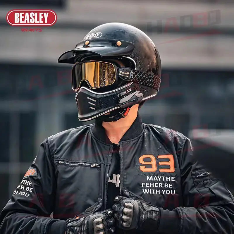 Casque moto intégral rétro - vue produit - vue 2