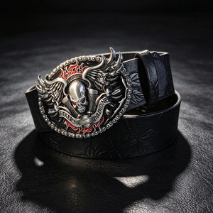 Ceinture gothique noire à boucle lion araignée et serpent - vue 12