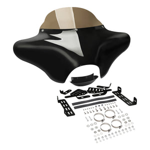 Carénage avant batwing noir avec pare-brise pour moto - vue 3