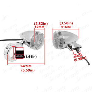 Kit clignotants LED bullet chromés pour Harley fourche 41 mm - vue 5