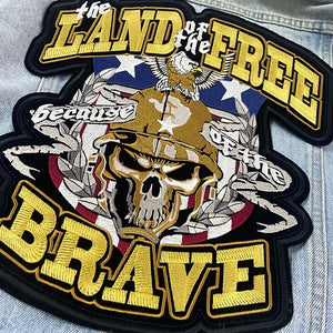 Écusson dorsal brodé biker punk crâne aigle - vue 4