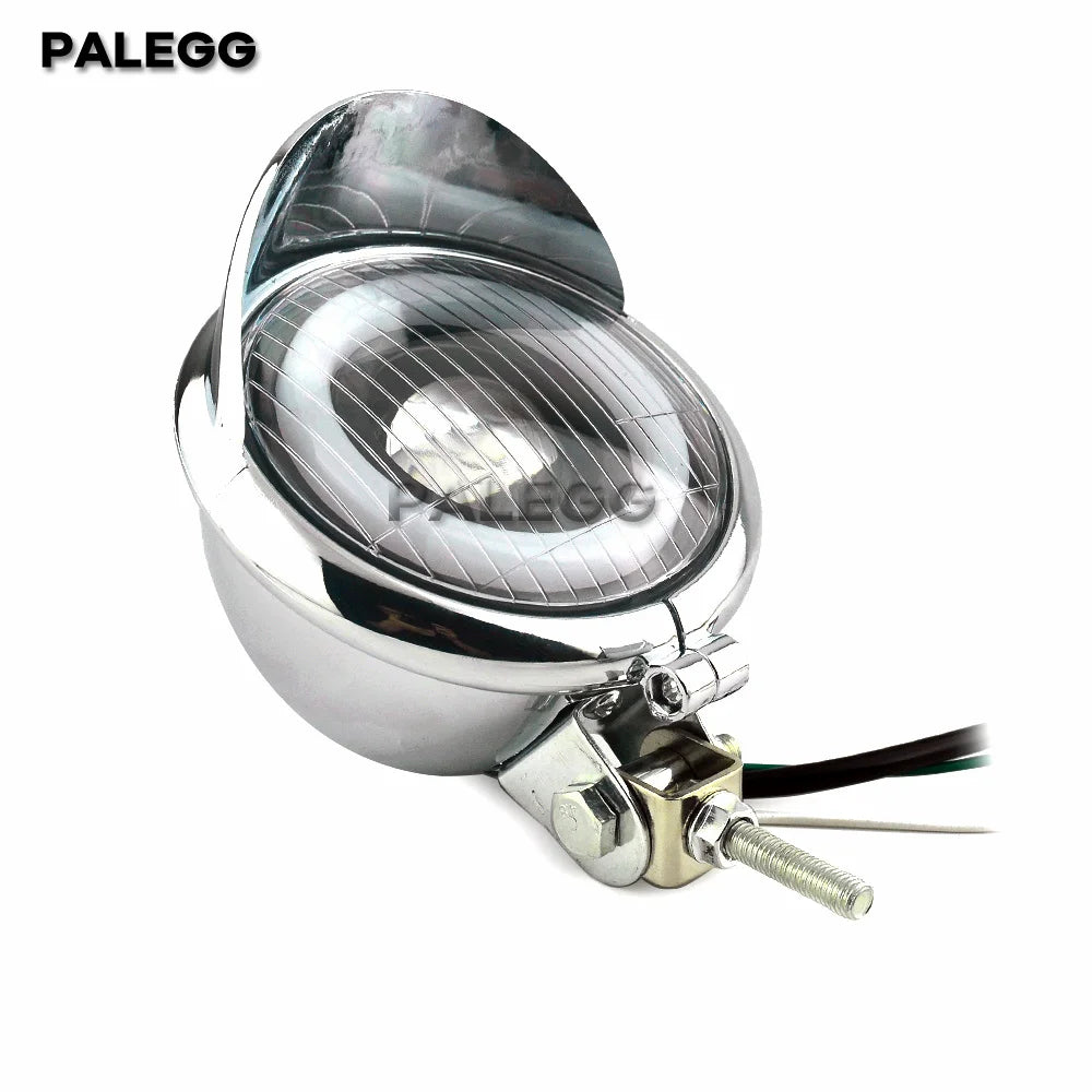 Phare LED rond à visière pour Harley bobber chopper - vue 2