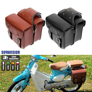 Sacoche cavalière marron pour moto - vue 1
