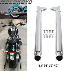 Silencieux queue de poisson chromés pour Harley Softail 2007-2017 - vue 3