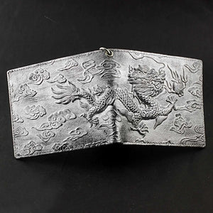 Portefeuille cuir avec chaîne anti-vol motif dragon - vue 4