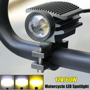 Petit phare LED rond bicolore blanc et ambre pour moto et véhicule tout-terrain - vue 7