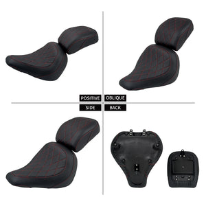 Selle biplace noire pour Harley-Davidson Softail Fat Boy - vue 4