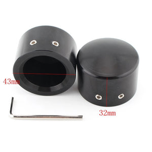 Caches d'écrou d'axe avant 43 mm pour Harley Sportster Dyna Softail - vue 1