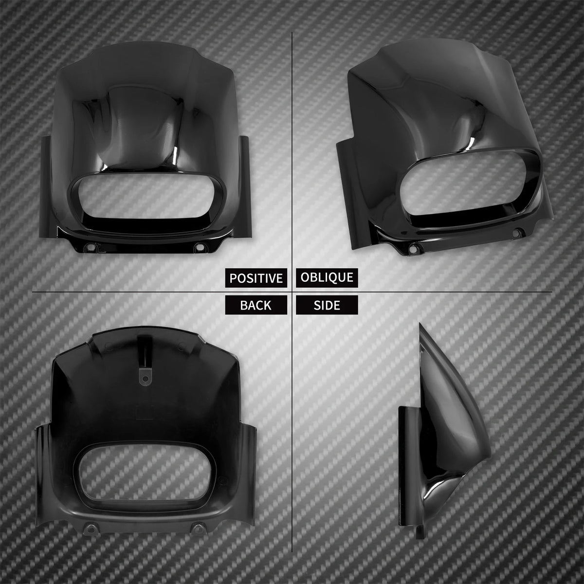 Carénage de phare (cache avant) noir brillant pour Harley-Davidson Softail Fat Bob 2018-2023 – photo 2/7