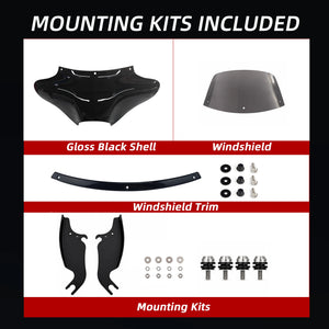 Carénage batwing avec pare-brise fumé pour Harley-Davidson Fat Boy - vue 3