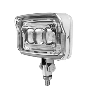 Phare LED rectangulaire chromé pour moto custom - vue 2