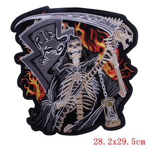 Écusson dorsal brodé biker punk crâne aigle - vue 30