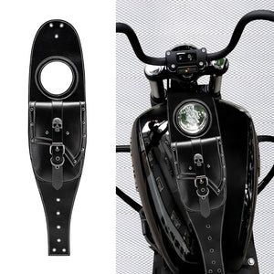 Sacoche de réservoir vintage noire sur une moto cruiser - vue 7