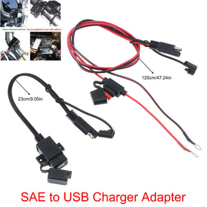 Adaptateur chargeur USB étanche SAE 12V pour moto - vue 2
