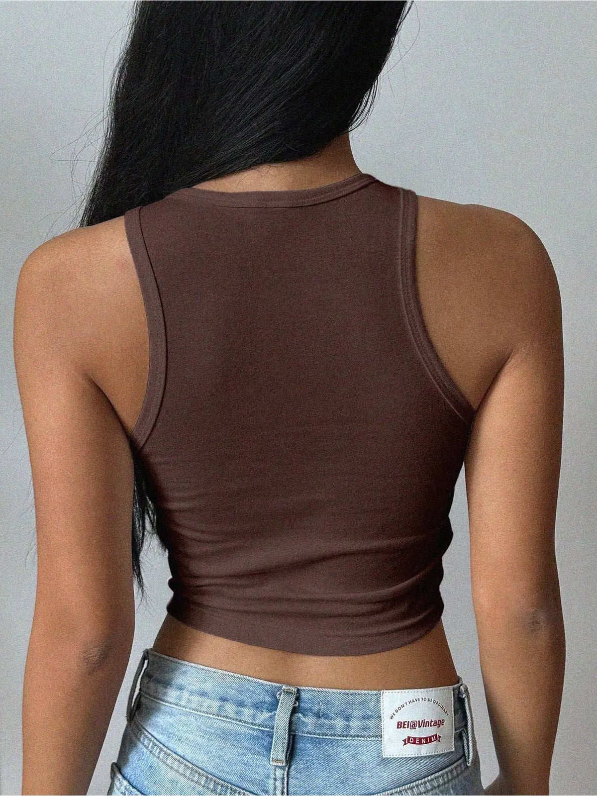 Débardeur Femme Imprimé Tête de Vache, Ton Marron - vue 2