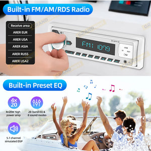 Autoradio marine 1 DIN Bluetooth avec lecteur MP3, écran LCD, AM/FM/RDS - vue 3